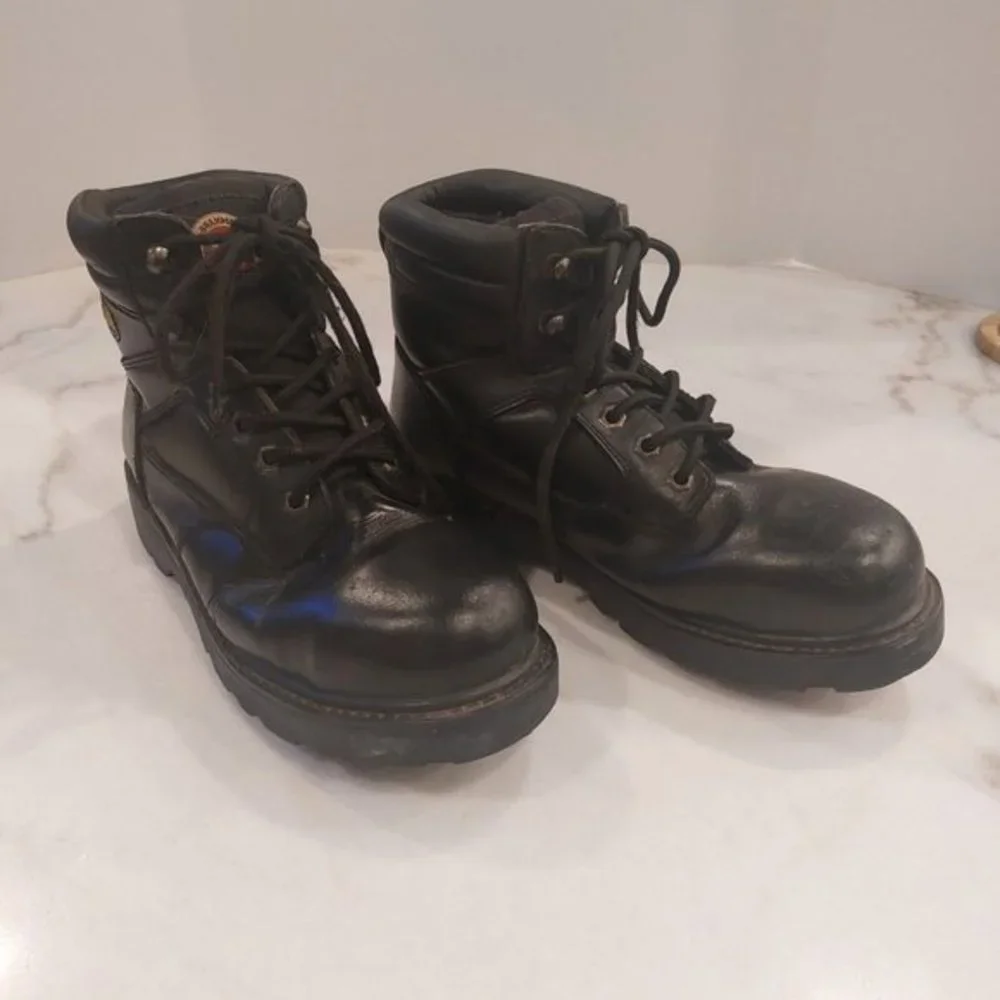 Brahma Gus Steel Toe Mens Work Leather‎ Boots Black Size 8.5EE